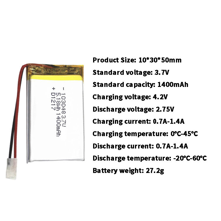 Bateria recarregável do polímero 1400mah 3,7 V Lipo do lítio para o dispositivo de GBA